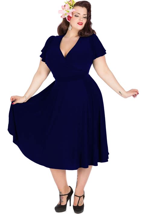 plus size 1950s swing dress